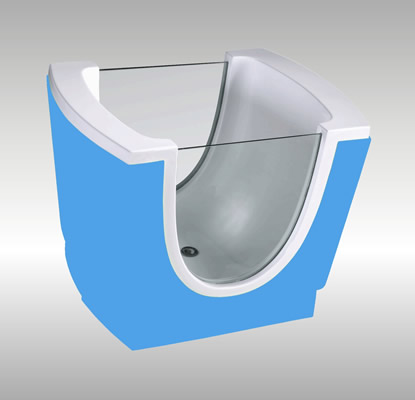 新款七彩双面透明游泳池