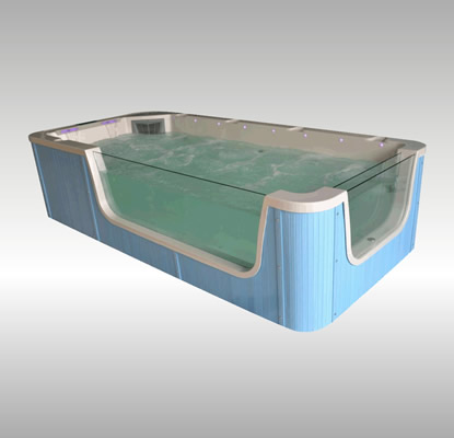 新款2.2 x4.2米双面透明豪华智能儿童游泳池